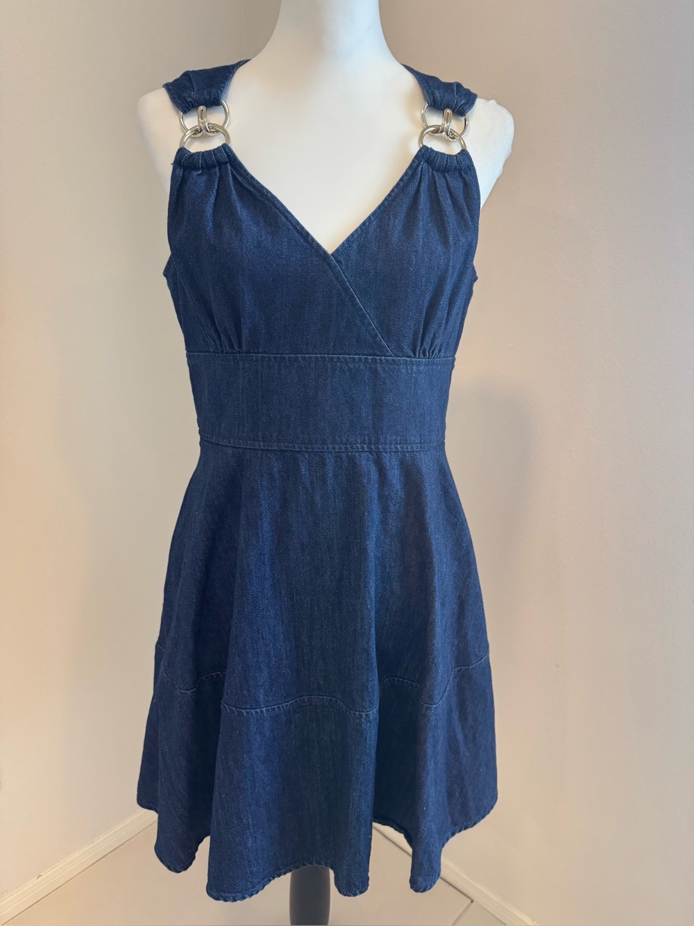 Shoshanna Presley Denim Fit-and-Flare Mini Dress 6 - Picture 3 of 10